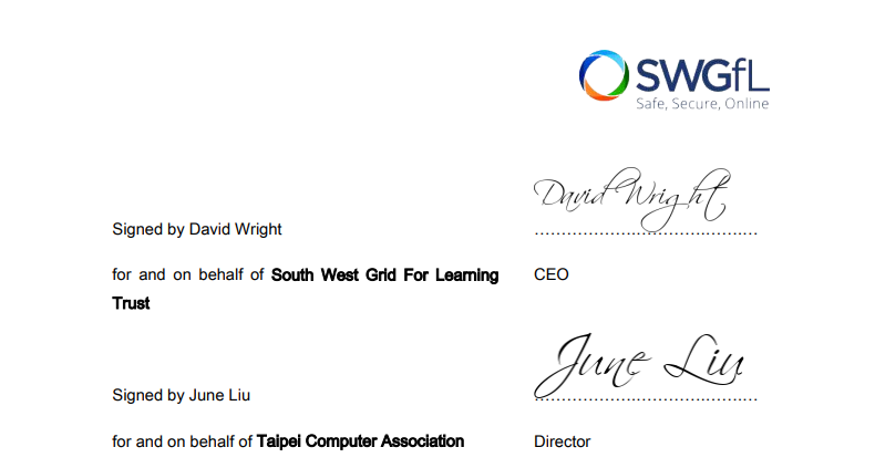 (圖三)SWGfL、TCA雙方簽署協議
